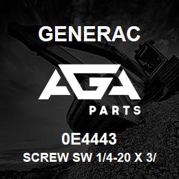 0E4443 Generac SCREW SW 1/4-20 X 3/8 LONG | AGA Parts