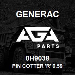0H9038 Generac PIN COTTER 'R' 0.59 X 1/4 X 1 1/8 | AGA Parts
