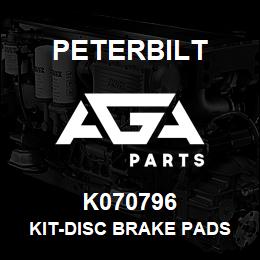 K070796 Peterbilt KIT-DISC BRAKE PADS COMPLETE | AGA Parts