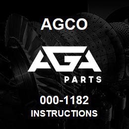 000-1182 Agco INSTRUCTIONS | AGA Parts