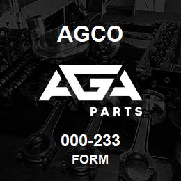000-233 Agco FORM | AGA Parts