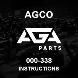 000-338 Agco INSTRUCTIONS | AGA Parts