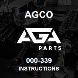 000-339 Agco INSTRUCTIONS | AGA Parts