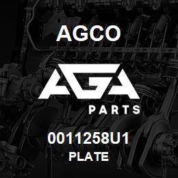 0011258U1 Agco PLATE | AGA Parts