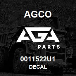 0011522U1 Agco DECAL | AGA Parts