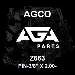 Z663 Agco PIN-3/8" X 2.00- | AGA Parts