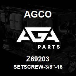 Z69203 Agco SETSCREW-3/8"-16 | AGA Parts