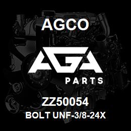 ZZ50054 Agco BOLT UNF-3/8-24X | AGA Parts