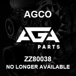 ZZ80038 Agco NO LONGER AVAILABLE | AGA Parts