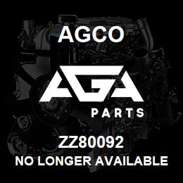 ZZ80092 Agco NO LONGER AVAILABLE | AGA Parts