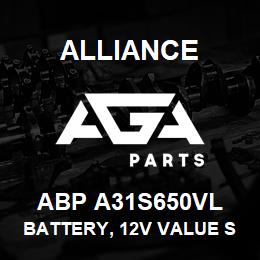 ABP A31S650VL Alliance BATTERY, 12V VALUE STARTING GRP31 650CCA | AGA Parts