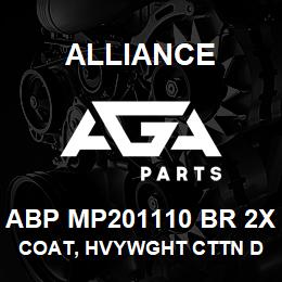 ABP MP201110 BR 2X Alliance COAT, HVYWGHT CTTN DUCK QUILTED, BROWN | AGA Parts