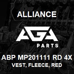 ABP MP201111 RD 4X Alliance VEST, FLEECE, RED | AGA Parts