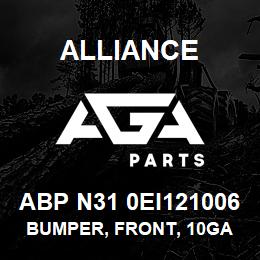 ABP N31 0EI121006 Alliance BUMPER, FRONT, 10GA CHROME, 2 ROUND FOG LAMP HOLES, CENTER STEP HOLE, TOW/HITCH HOLES, 18 IN. TEXAS SQUARE, INTERNATIONAL COE 9670, CONV 9370, 9300 | AGA Parts