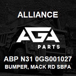 ABP N31 0GS001027 Alliance BUMPER, MACK RD SBFA OPEN END, 6IN BRAKE-BK | AGA Parts