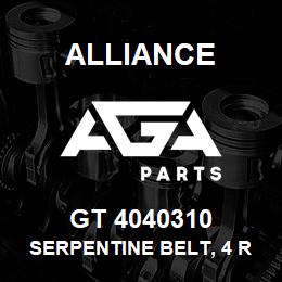 GT 4040310 Alliance SERPENTINE BELT, 4 RIB X 31 | AGA Parts