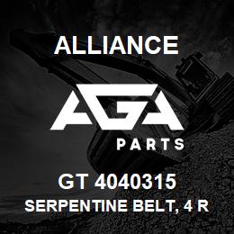 GT 4040315 Alliance SERPENTINE BELT, 4 RIB X 31.5 | AGA Parts