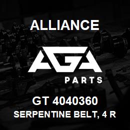GT 4040360 Alliance SERPENTINE BELT, 4 RIB 9/16 X 36-3/4 | AGA Parts