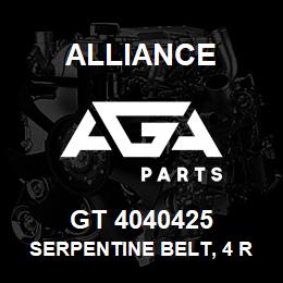 GT 4040425 Alliance SERPENTINE BELT, 4 RIB X 42.5 | AGA Parts
