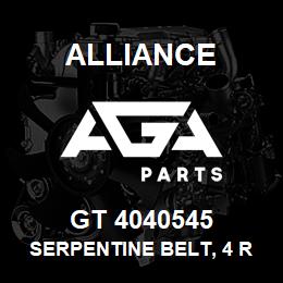 GT 4040545 Alliance SERPENTINE BELT, 4 RIB, 9/16 X 55 IN. | AGA Parts