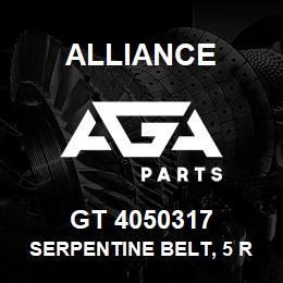GT 4050317 Alliance SERPENTINE BELT, 5 RIB, 21/32 X 32-1/2 | AGA Parts