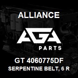 GT 4060775DF Alliance SERPENTINE BELT, 6 RIB 13/16 X 78 IN. | AGA Parts