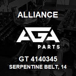 GT 4140345 Alliance SERPENTINE BELT, 14 RIB X 34.5 | AGA Parts