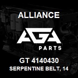 GT 4140430 Alliance SERPENTINE BELT, 14 RIB 1-15/16 X 43-7/8 | AGA Parts