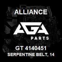 GT 4140451 Alliance SERPENTINE BELT, 14 RIB 1-15/16 X 45-5/8 | AGA Parts