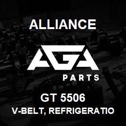 GT 5506 Alliance V-BELT, REFRIGERATION, OUTSIDE CIRCUMFERENCE (IN)-132, SECTION-B, TOP WIDTH (IN)-0.66 | AGA Parts