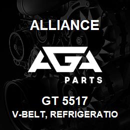 GT 5517 Alliance V-BELT, REFRIGERATION, OUTSIDE CIRCUMFERENCE (IN)-93.63, SECTION-A, TOP WIDTH (IN)-0.5 | AGA Parts