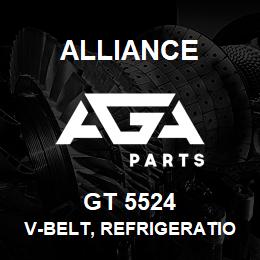 GT 5524 Alliance V-BELT, REFRIGERATION, OUTSIDE CIRCUMFERENCE (IN)-115.5, SECTION-B, TOP WIDTH (IN)-0.66 | AGA Parts