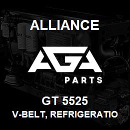 GT 5525 Alliance V-BELT, REFRIGERATION, OUTSIDE CIRCUMFERENCE (IN)-118, SECTION-B, TOP WIDTH (IN)-0.66 | AGA Parts