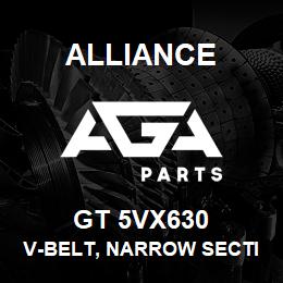 GT 5VX630 Alliance V-BELT, NARROW SECTION MOLDED NOTCH, 5VX 5/8 X 63 IN. | AGA Parts