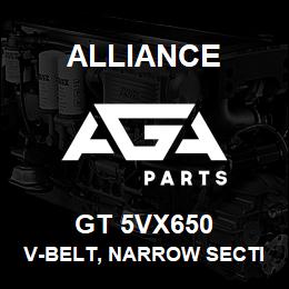 GT 5VX650 Alliance V-BELT, NARROW SECTION MOLDED NOTCH, 5VX 5/8 X 65 IN. | AGA Parts