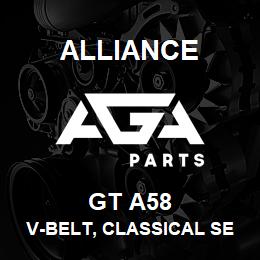 GT A58 Alliance V-BELT, CLASSICAL SECTION WRAPPED, A 1/2 X 60 IN. | AGA Parts