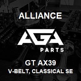 GT AX39 Alliance V-BELT, CLASSICAL SECTION MOLDED NOTCH, AX 1/2 X 41 IN. | AGA Parts