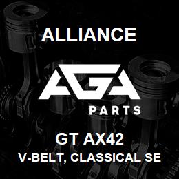 GT AX42 Alliance V-BELT, CLASSICAL SECTION MOLDED NOTCH, AX 1/2 X 44 IN. | AGA Parts