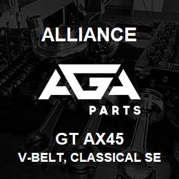 GT AX45 Alliance V-BELT, CLASSICAL SECTION MOLDED NOTCH, AX 1/2 X 47 IN. | AGA Parts