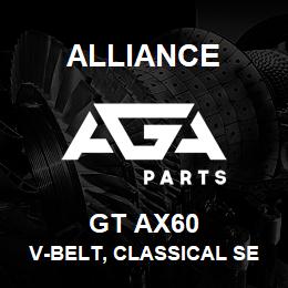 GT AX60 Alliance V-BELT, CLASSICAL SECTION MOLDED NOTCH, AX 1/2 X 62 IN. | AGA Parts