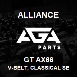 GT AX66 Alliance V-BELT, CLASSICAL SECTION MOLDED NOTCH, AX 1/2 X 68 IN. | AGA Parts
