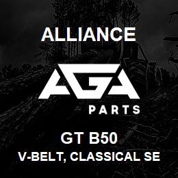 GT B50 Alliance V-BELT, CLASSICAL SECTION WRAPPED, OUTSIDE CIRCUMFERENCE (IN)-53, SECTION-B, TOP WIDTH (IN)-0.66 | AGA Parts