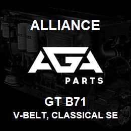 GT B71 Alliance V-BELT, CLASSICAL SECTION WRAPPED, B 21/32 X 74 IN. | AGA Parts