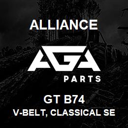 GT B74 Alliance V-BELT, CLASSICAL SECTION WRAPPED, SECTION B, 21/32 X 77 IN. | AGA Parts