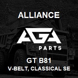 GT B81 Alliance V-BELT, CLASSICAL SECTION WRAPPED, B 21/32 X 84 IN. | AGA Parts