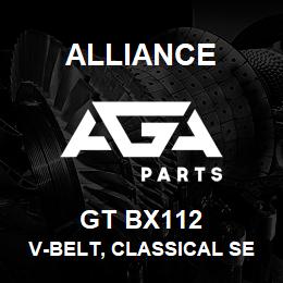 GT BX112 Alliance V-BELT, CLASSICAL SECTION MOLDED NOTCH, OUTSIDE CIRCUMFERENCE (IN)-115, SECTION-BX, TOP WIDTH (IN)-0.66 | AGA Parts