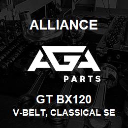 GT BX120 Alliance V-BELT, CLASSICAL SECTION MOLDED NOTCH, BX 21/32 X 123 IN. | AGA Parts