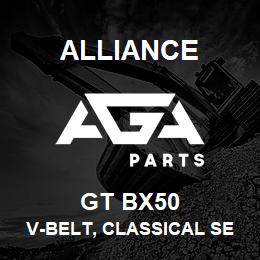 GT BX50 Alliance V-BELT, CLASSICAL SECTION MOLDED NOTCH, BX 21/32 X 53 IN. | AGA Parts
