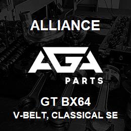 GT BX64 Alliance V-BELT, CLASSICAL SECTION MOLDED NOTCH, BX 21/32 X 67 IN. | AGA Parts