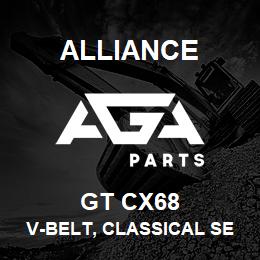 GT CX68 Alliance V-BELT, CLASSICAL SECTION MOLDED NOTCH, CX 7/8 X 72 IN. | AGA Parts